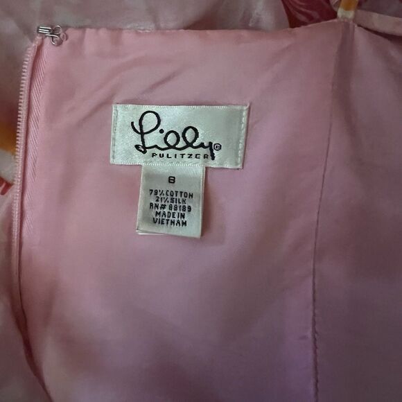 Lilly Pulitzer Winners Circle Pink Floral White Label Sleeveless Sundress Sz 8 - Picture 8 of 11